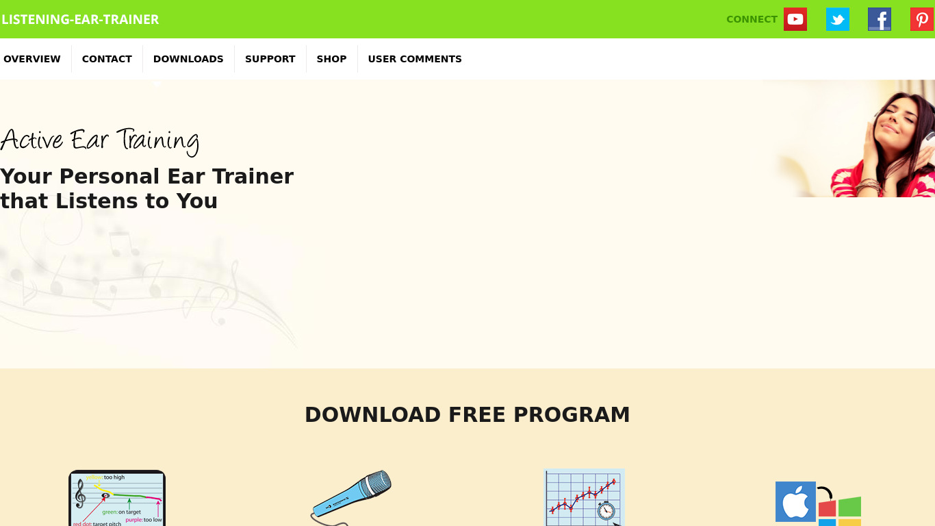 Listening Ear Trainer Landing page