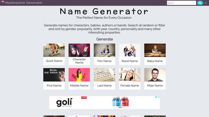 Name Generator by Masterpiece Generator image