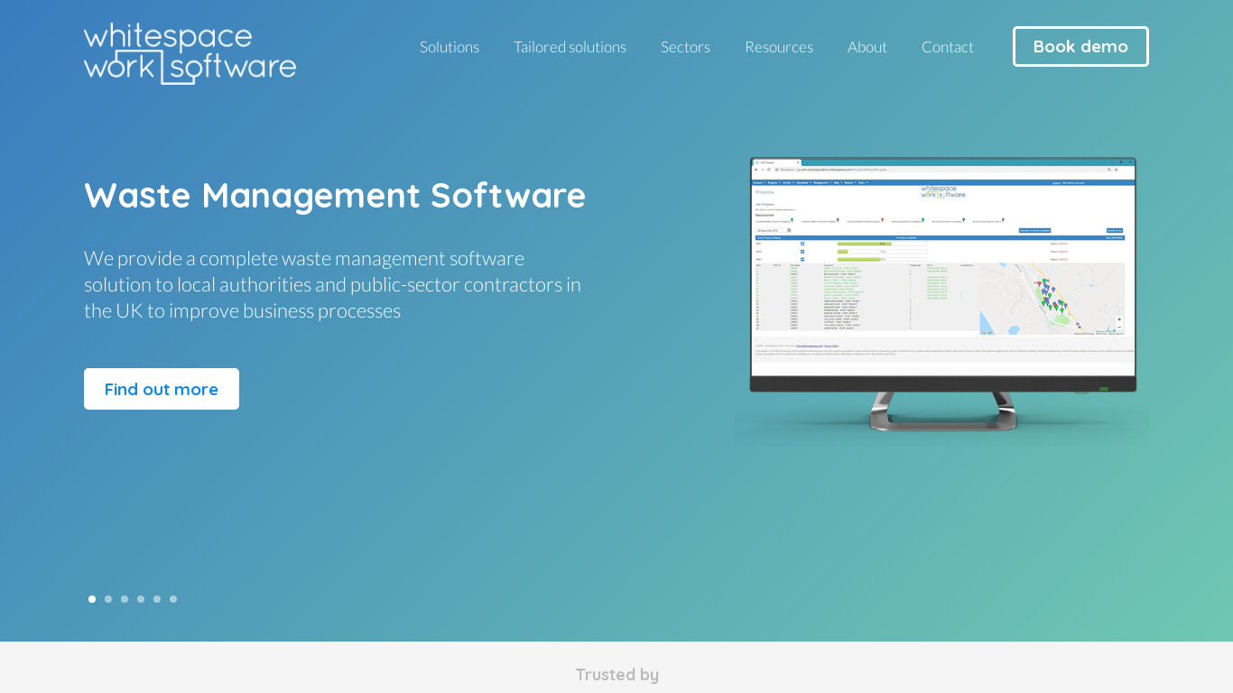 Whitespace Work Software Landing page