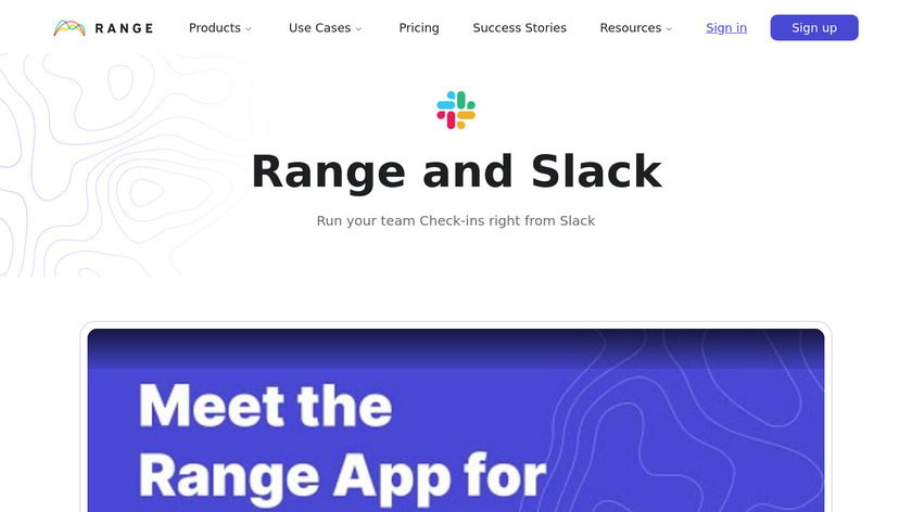 Range app for Slack Landing Page