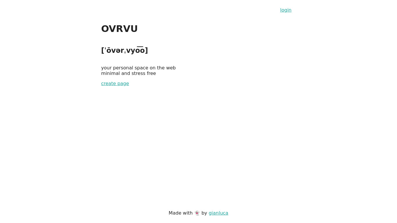 OVRVU Landing page