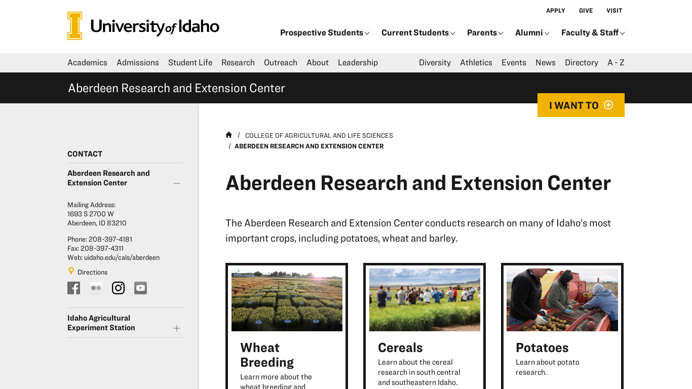 Aberdeen Research Landing page
