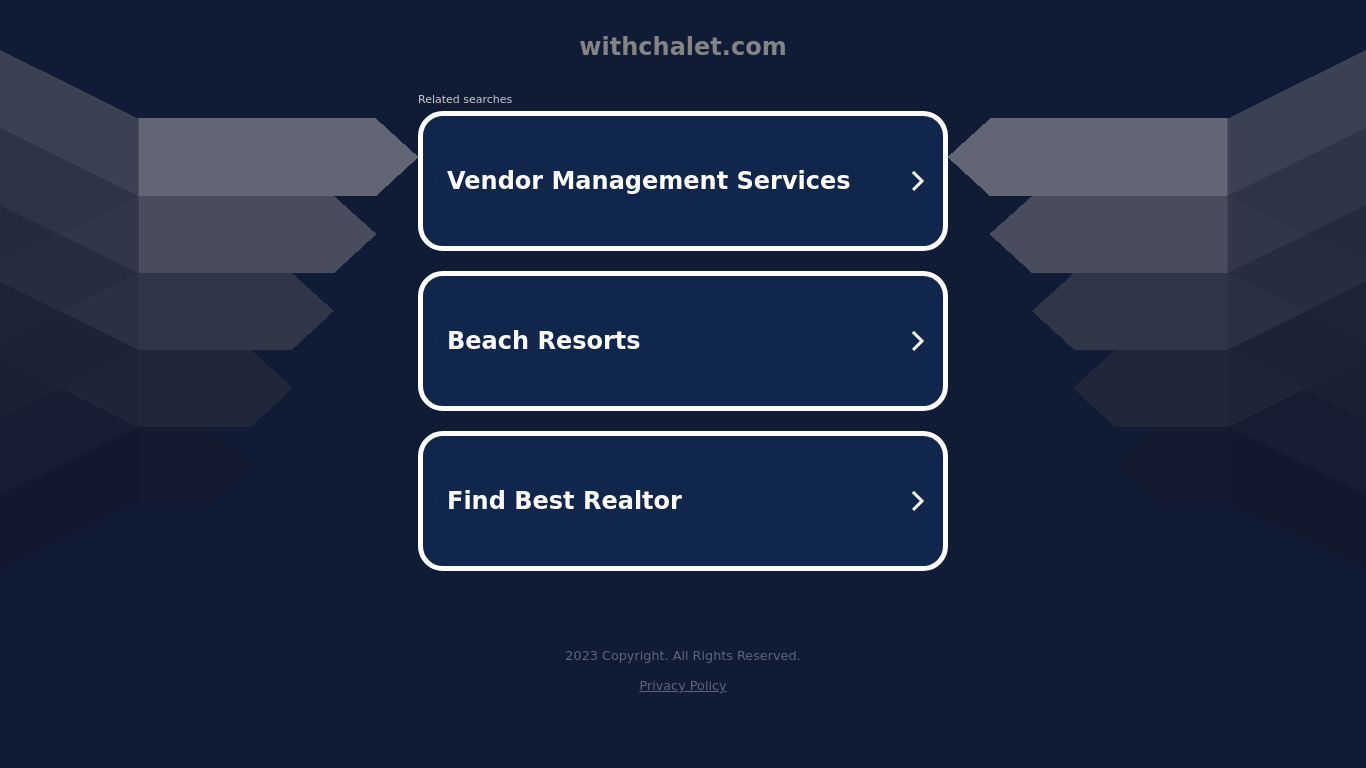 Chalet Landing page