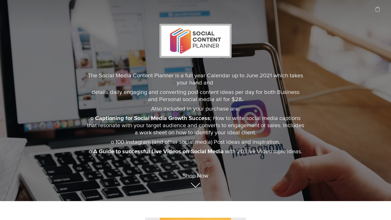 Social Content Planner Landing page