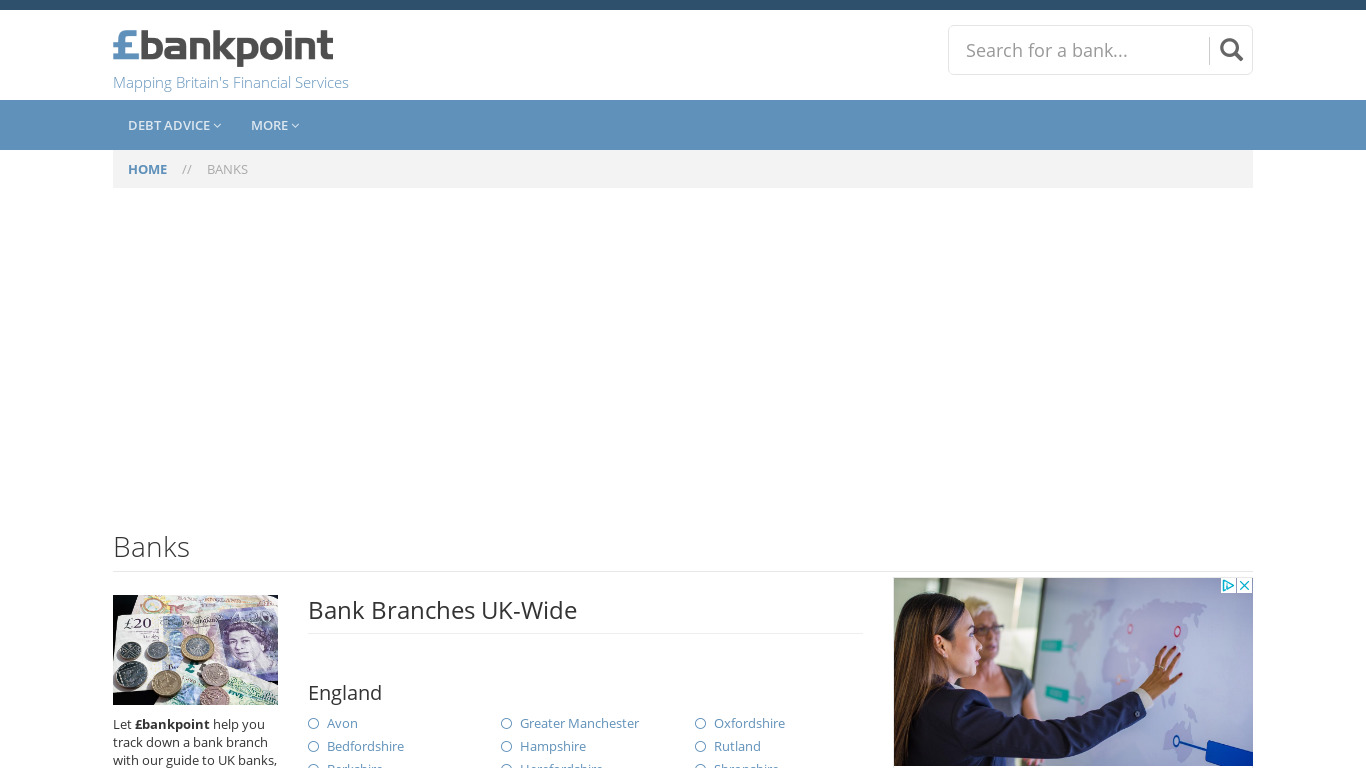 BankPoint Landing page
