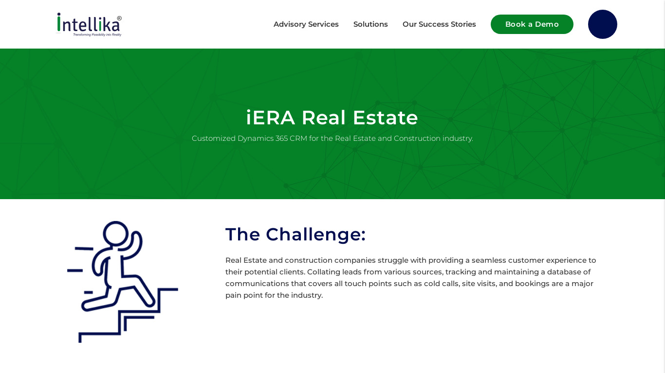 Intellika Real estate CRM Landing page