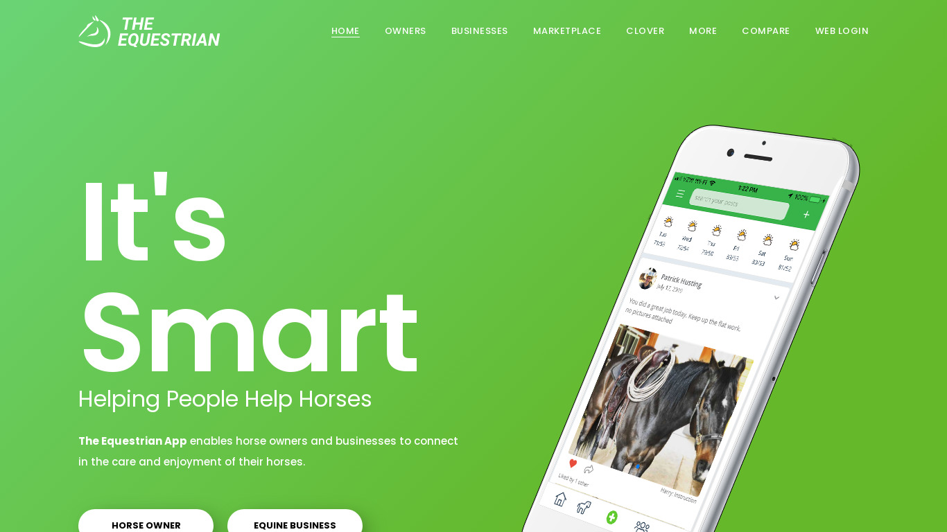 The Equestrian Landing page