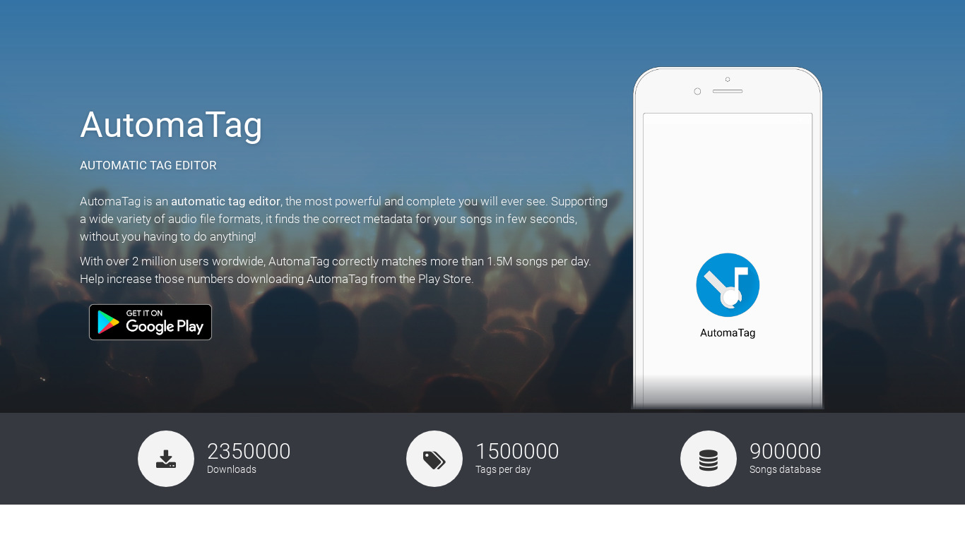 Automatic Tag Editor Landing page