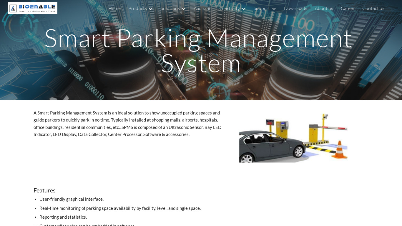 Commuty - Smart Parking Management Landing page