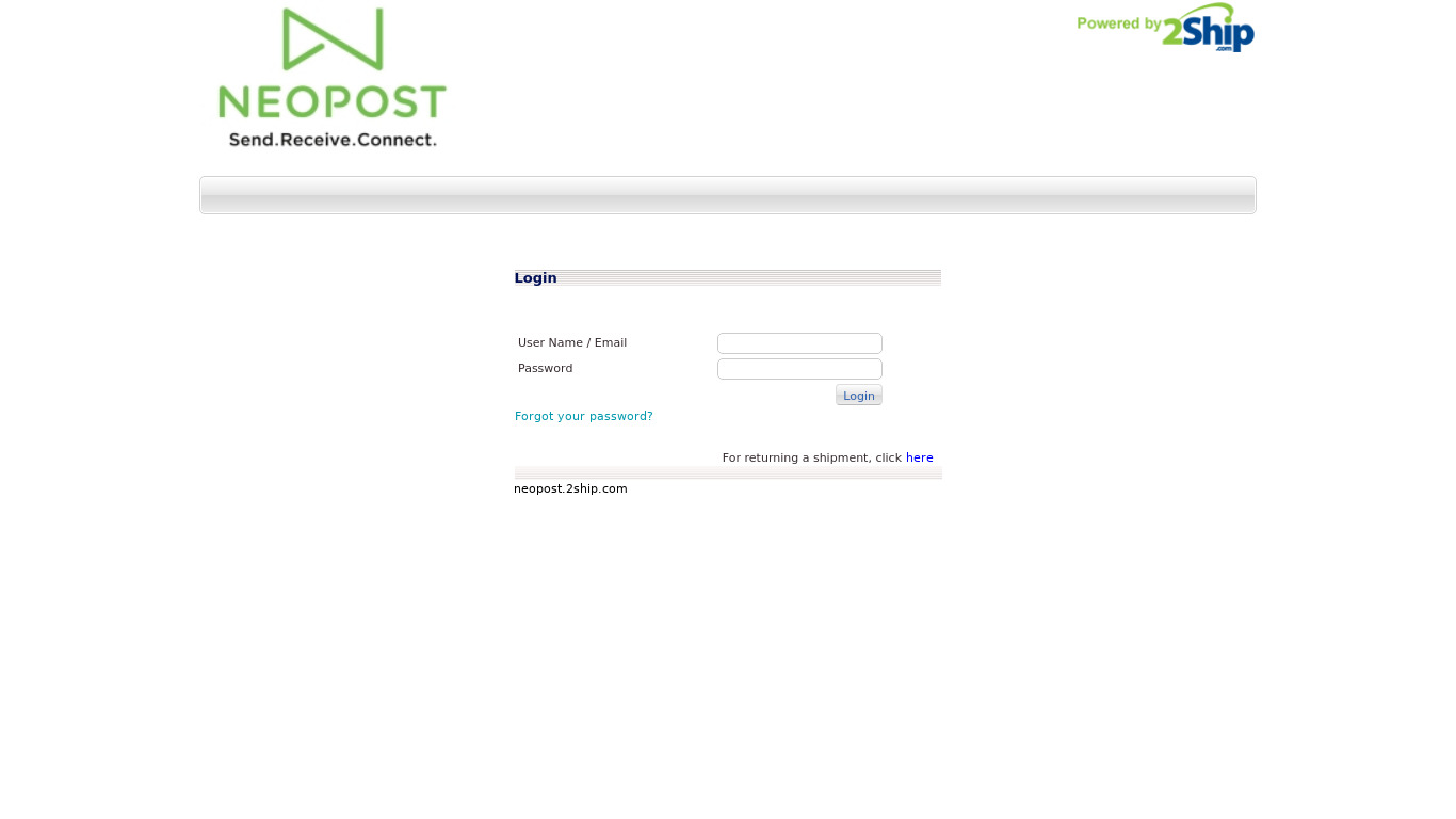 Neopost Landing page