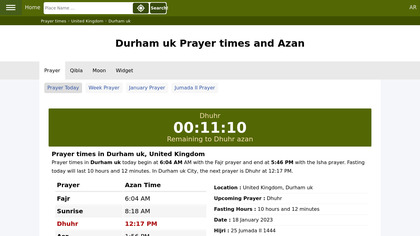 Azan Prayer times UK image