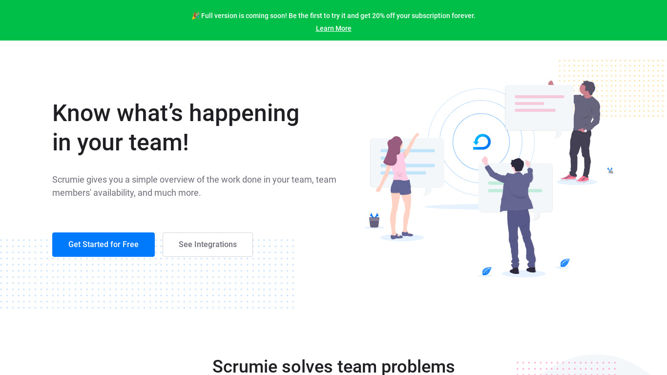 Scrumie Landing page