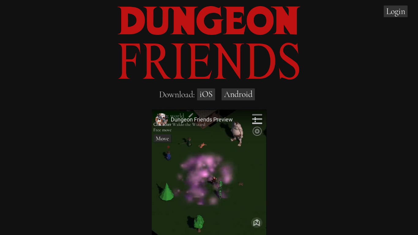 Dungeons with Friends Landing page