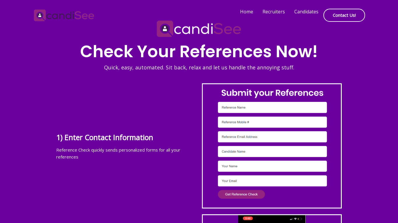 candisee.com Reference Landing page