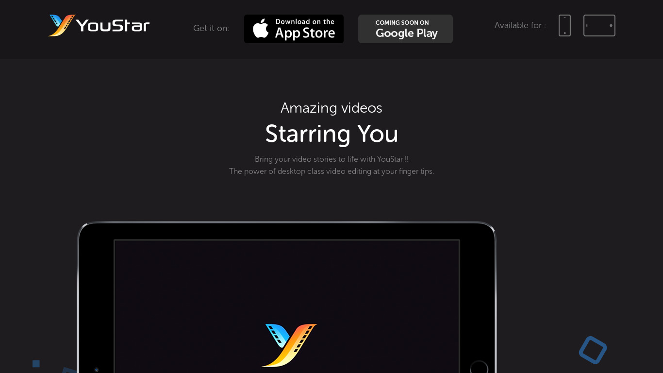 YouStar Landing page