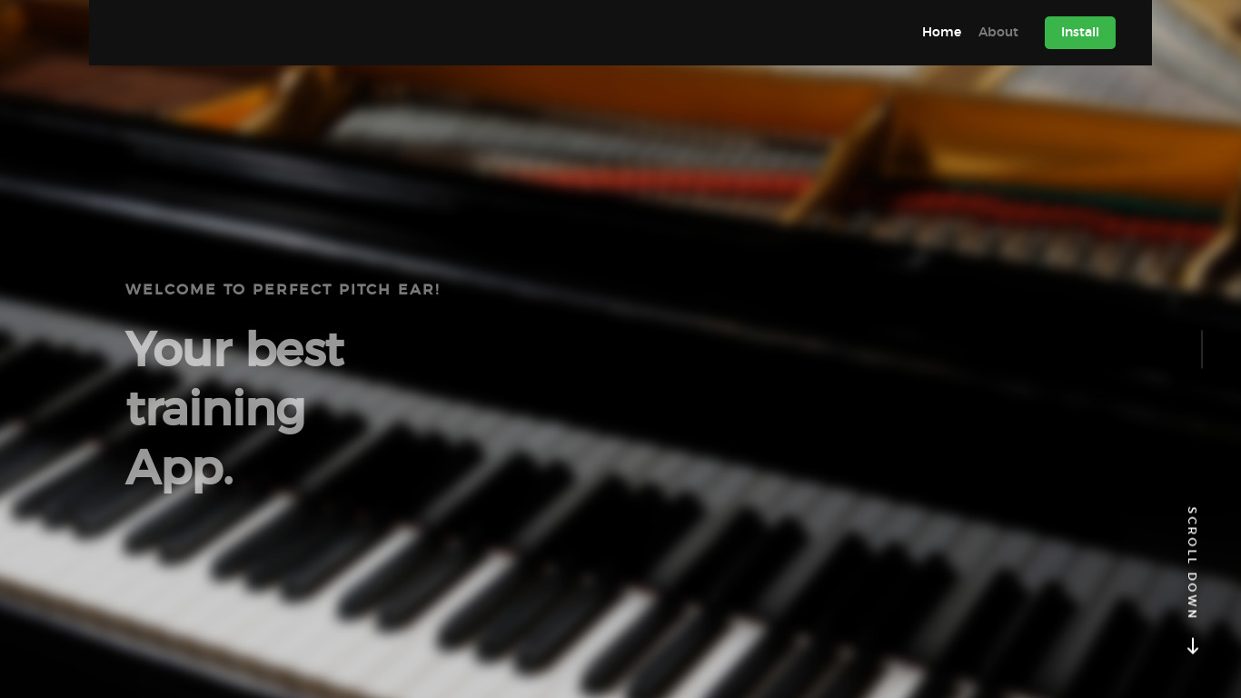 Perfect Pitch Ear Landing page