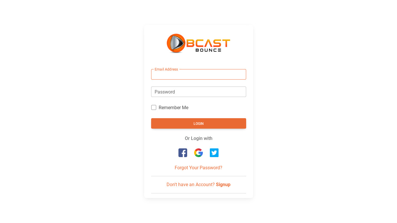 bCast Landing page