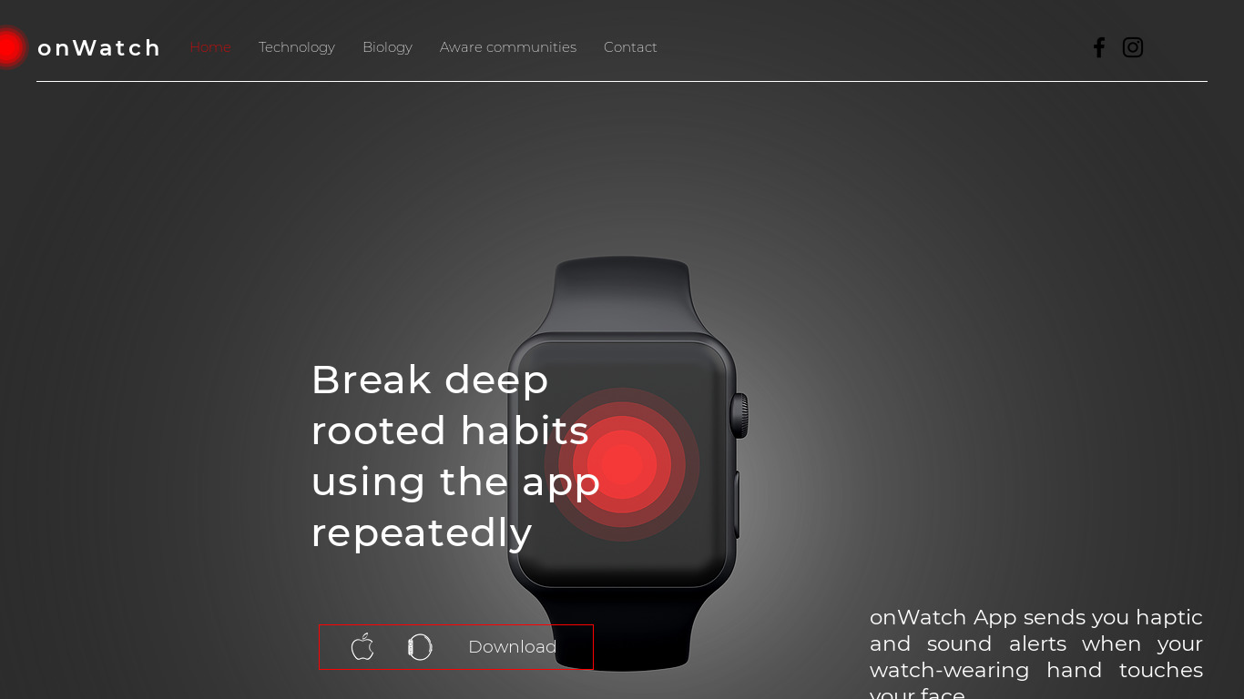 onWatch.app Landing page