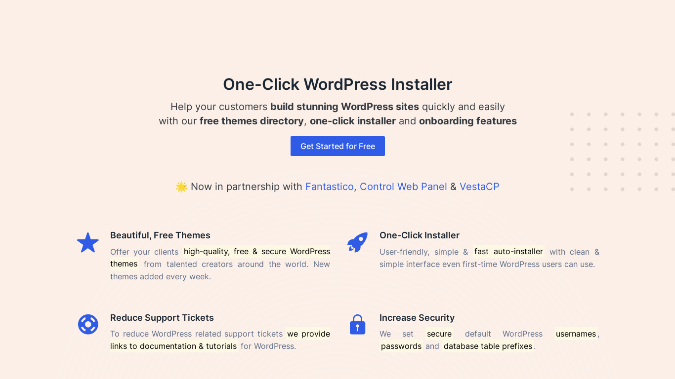 Themely One-Click Installer Landing page