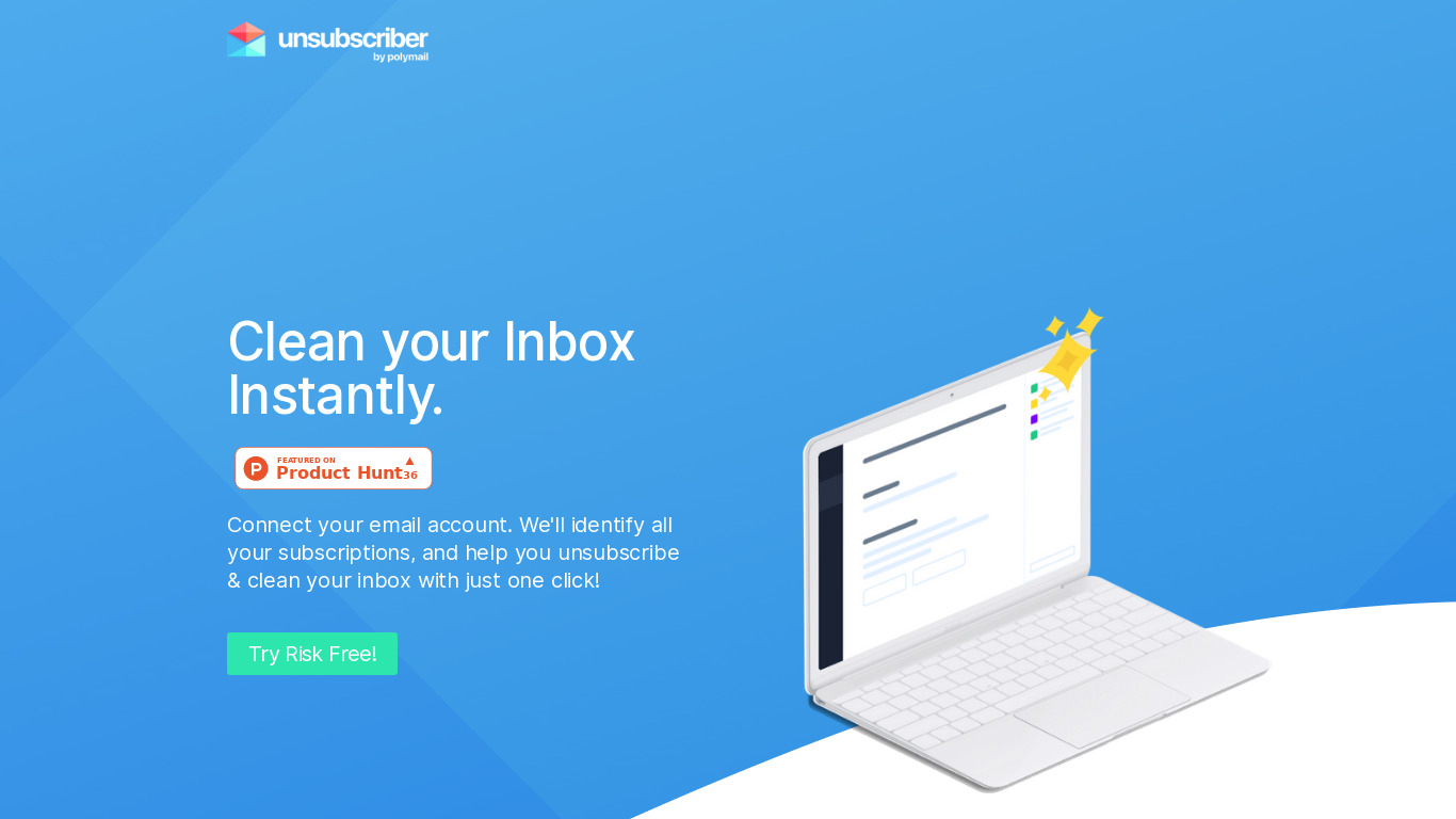 Unsubscriber by Polymail Landing page
