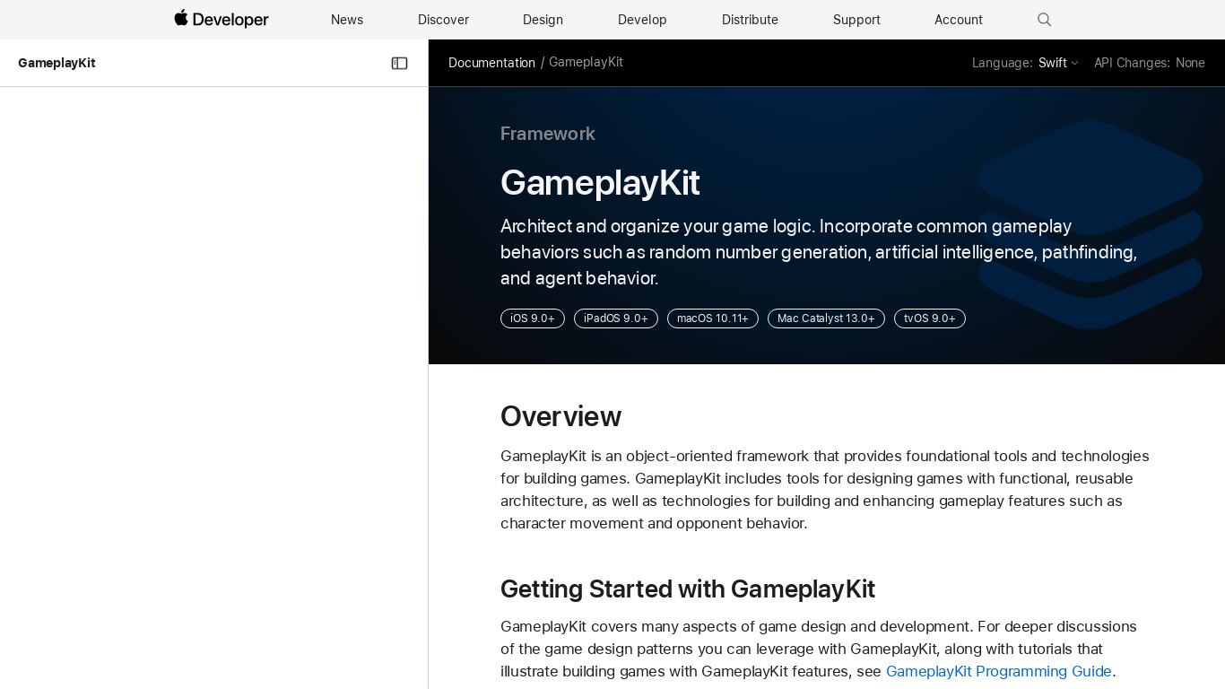 GameplayKit Landing page