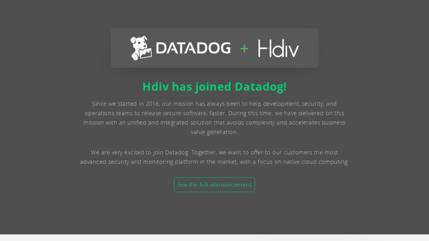 Hdiv Protection (RASP) Landing Page