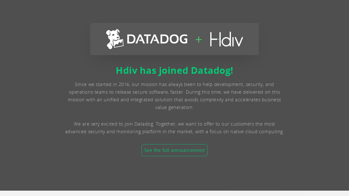 Hdiv Protection (RASP) Landing page
