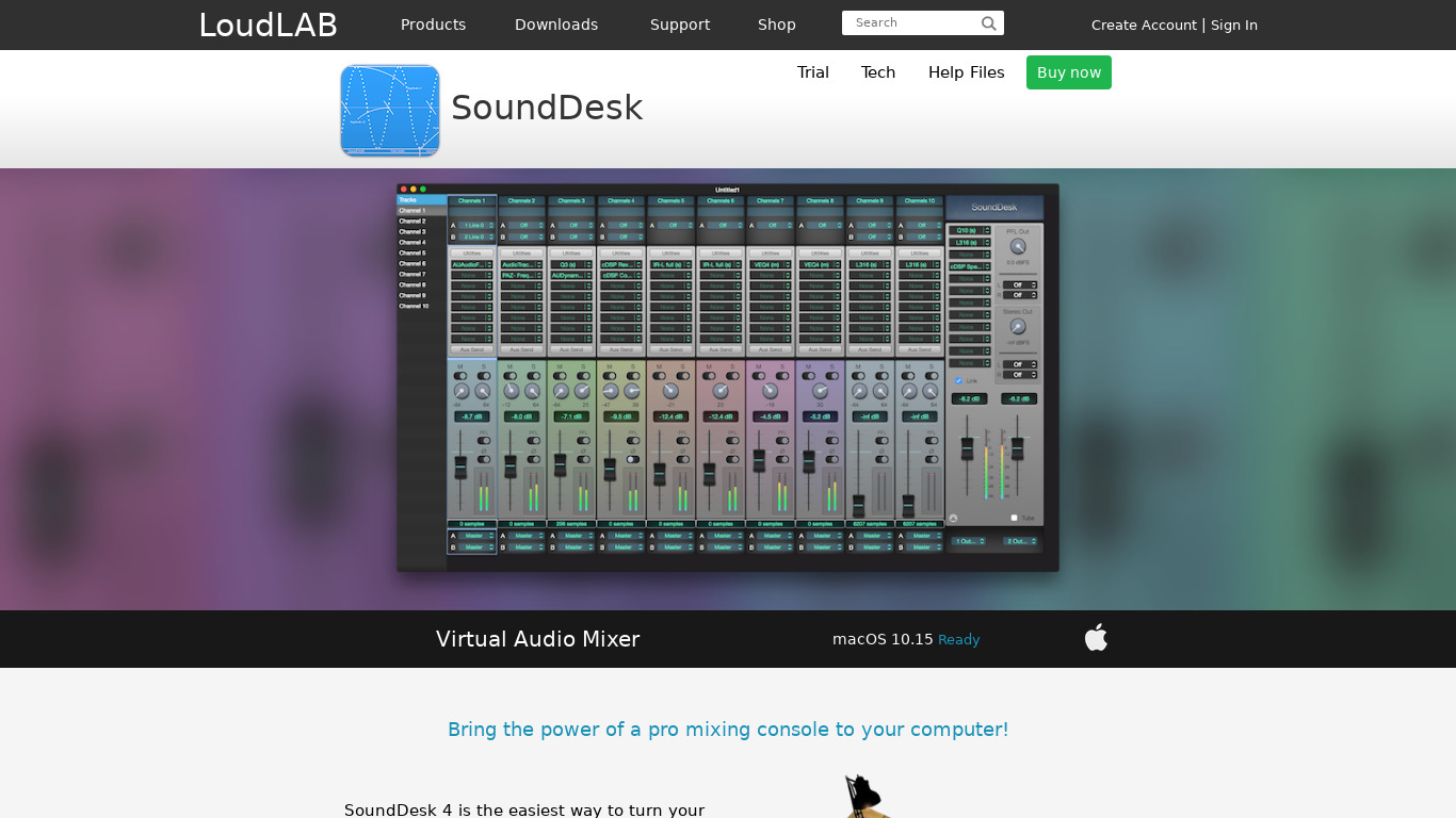 SoundDesk Landing page