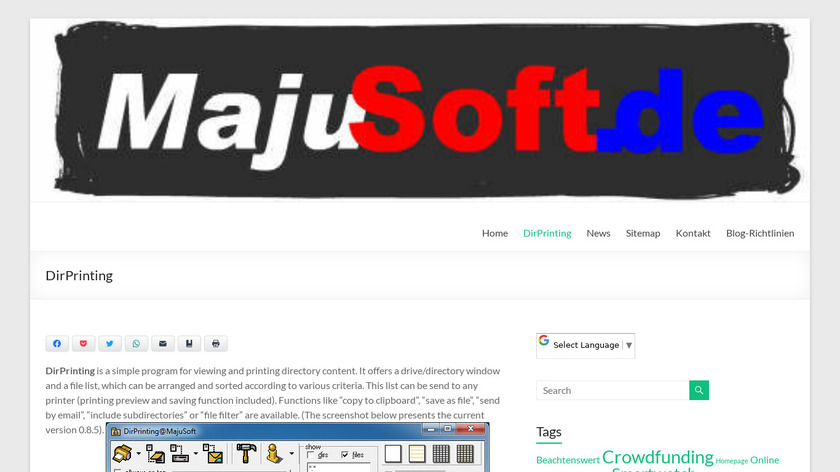 DirPrinting Landing Page