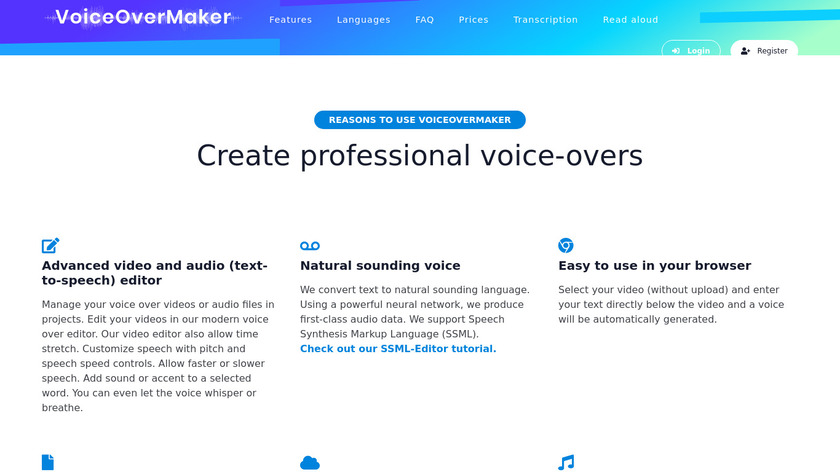 VoiceOverMaker.io Landing Page