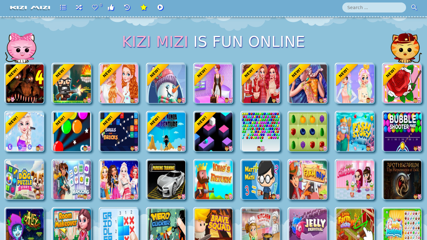 Kizi Mizi Landing page