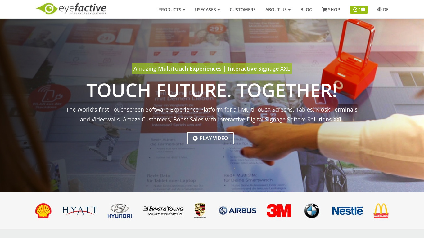 AppSuite Touch Screen Landing page