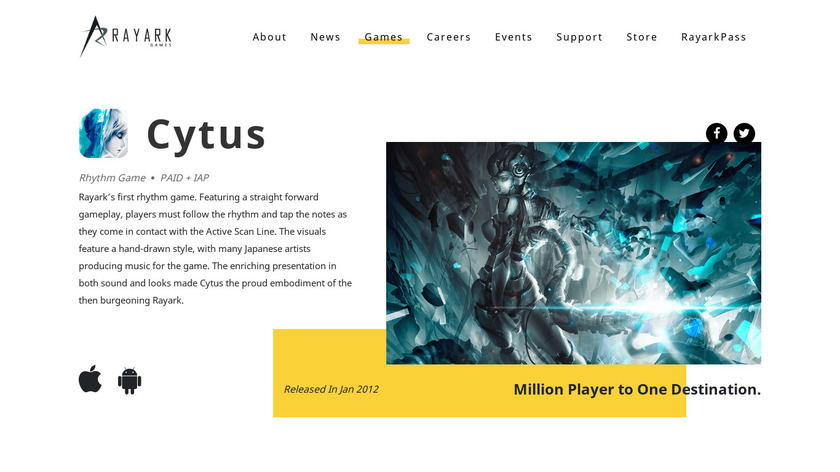 Cytus Landing Page