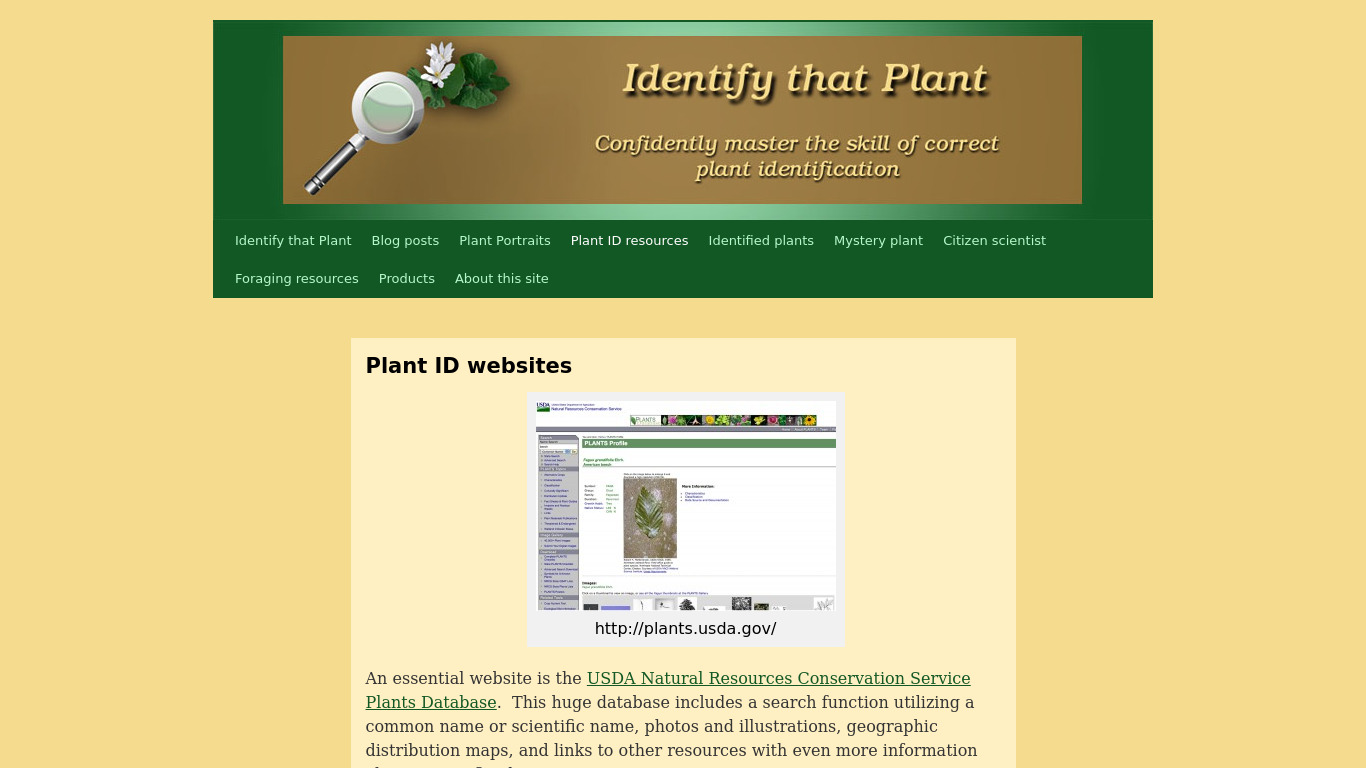 Plant Identification Landing page