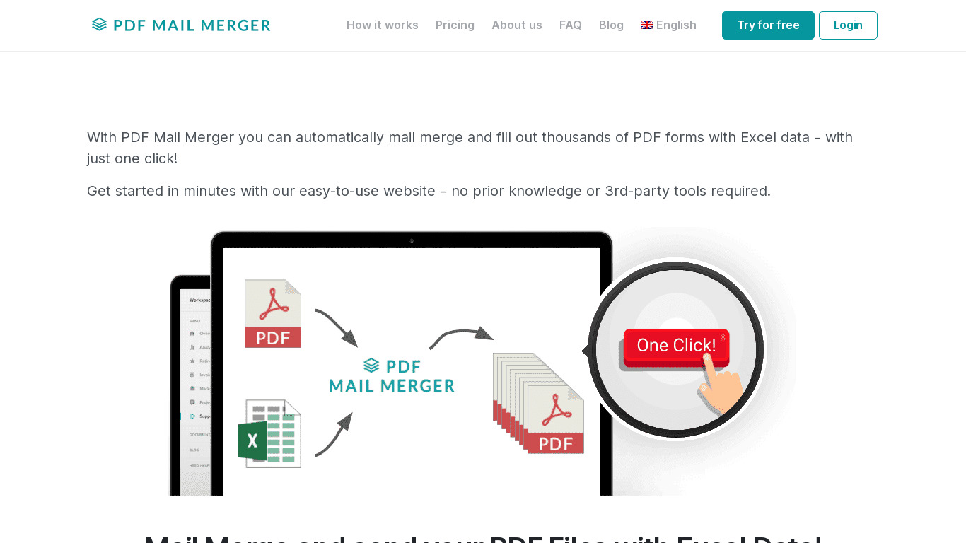 PDF Mail Merger Landing page