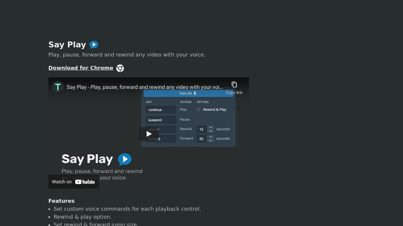 Say Play Landing page