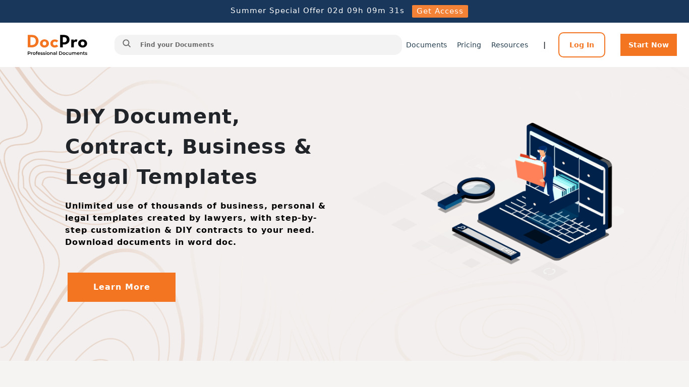 DocPro Landing page