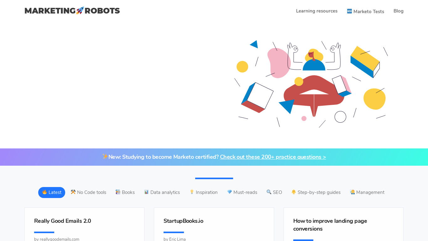 Marketing Robots Landing page