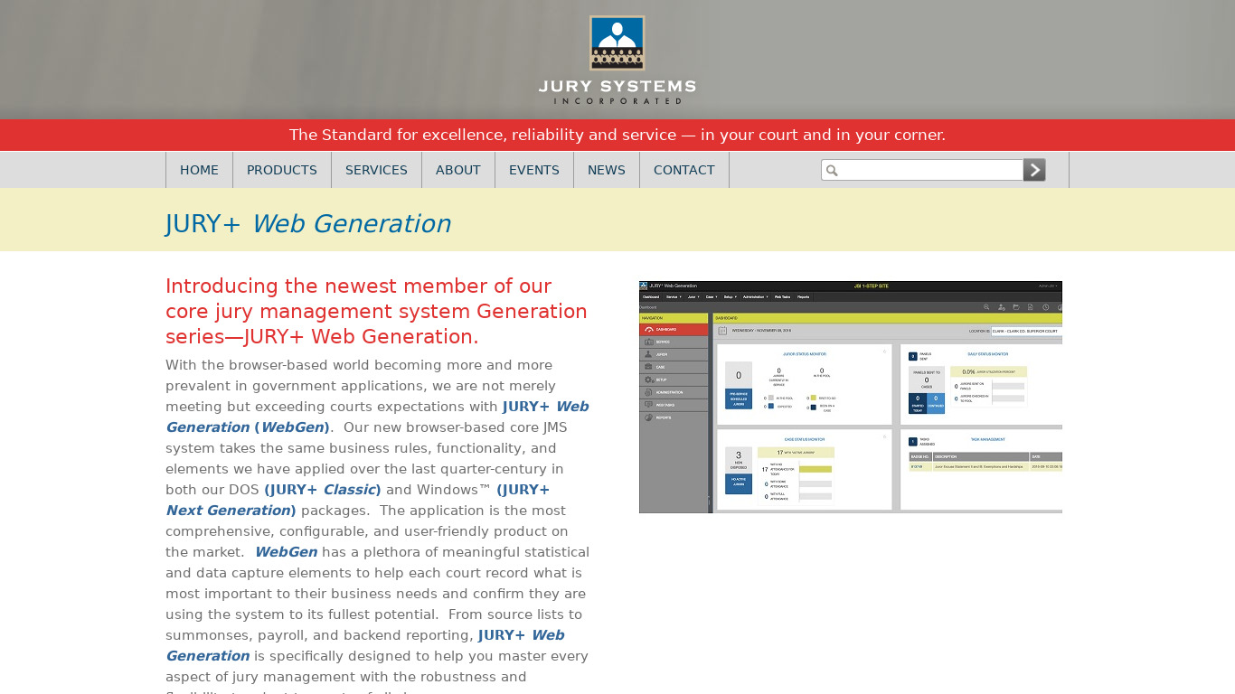 JURY+ Web Generation Landing page