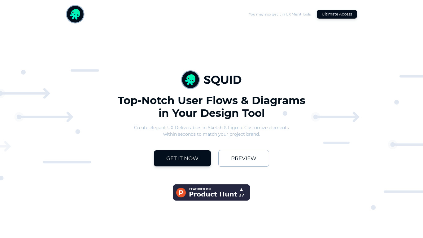 SQUID User Flow Kit Landing page