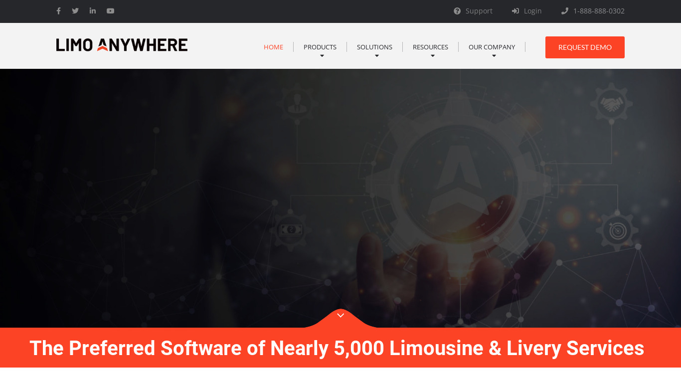 Limo Anywhere Landing page