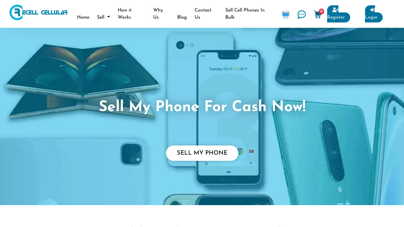 Recell Cellular Landing page