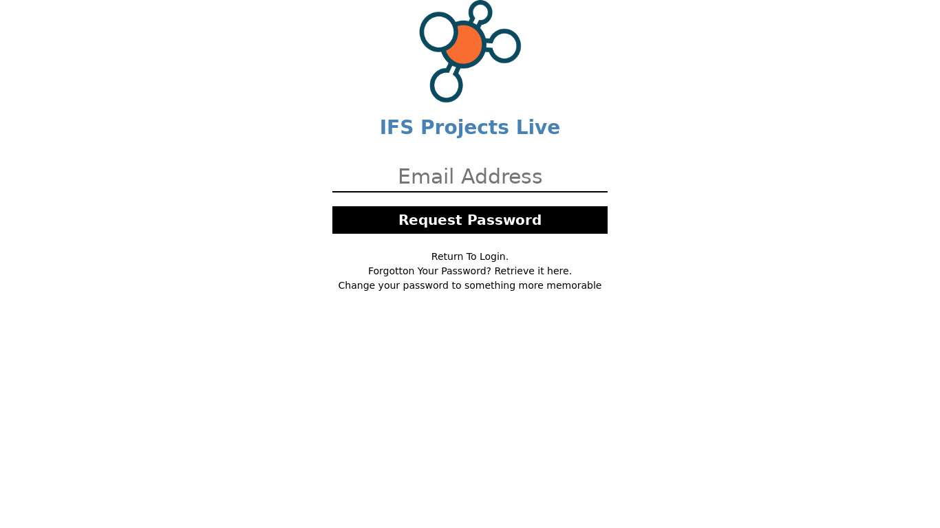 IFS Projects Live Landing page