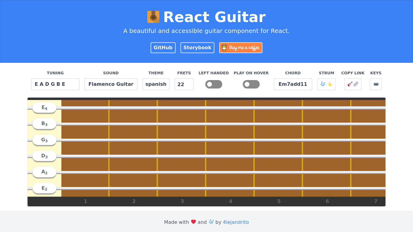React Guitar Landing page