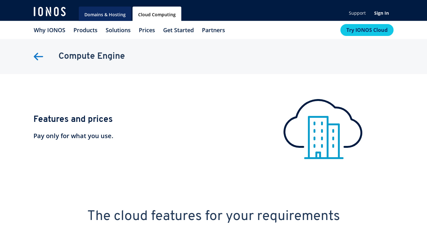 Enterprise Cloud by 1&1 IONOS Landing page