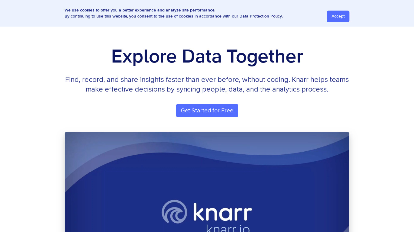 Knarr Analytics Landing page