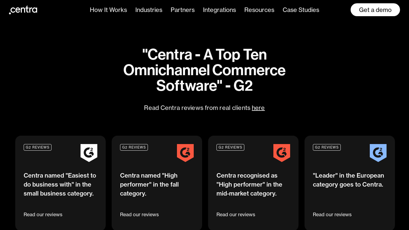 Centra Landing page