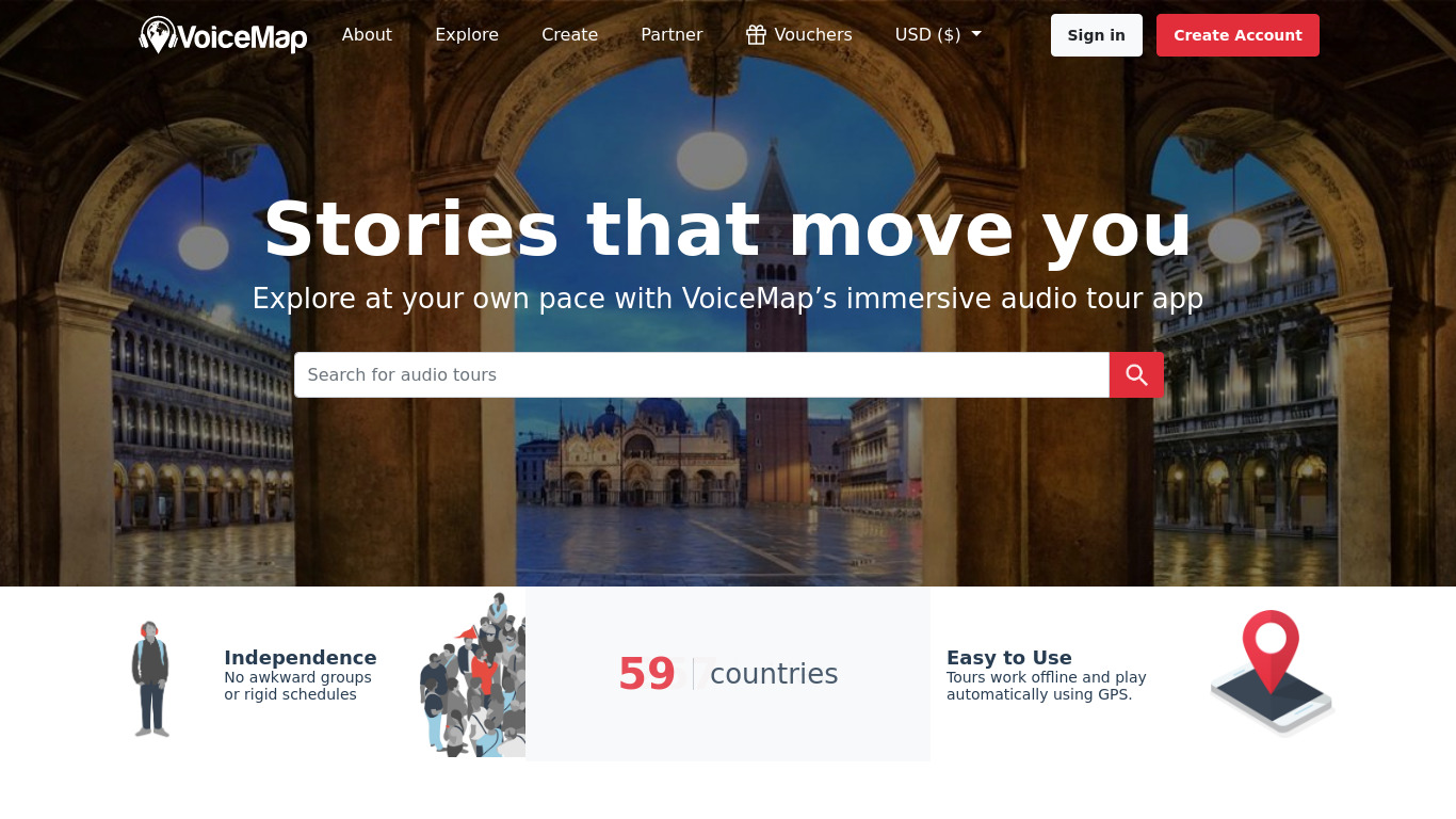 VoiceMap Landing page