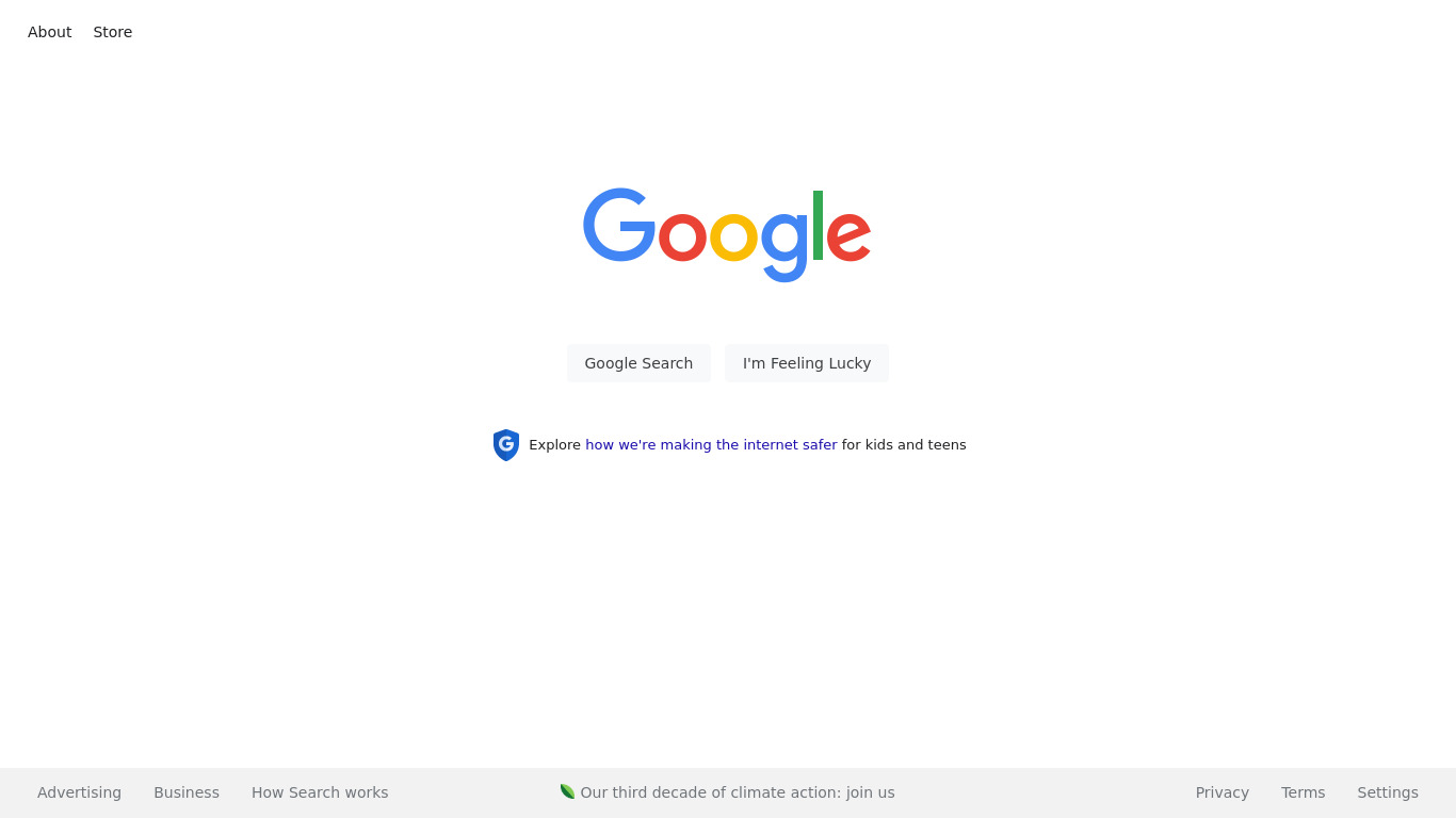 Google Landing page