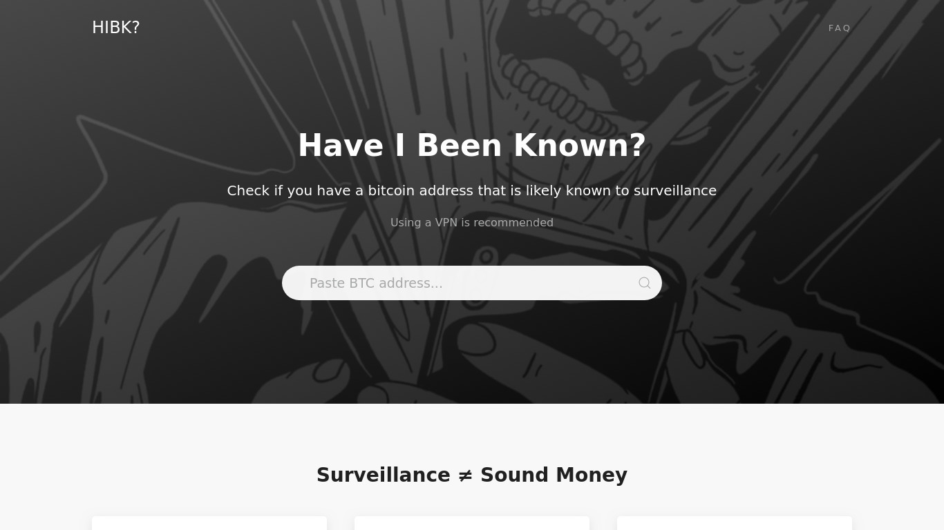 Have I Been Known? Landing page